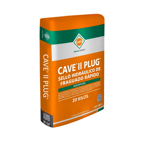 CAVE II PLUG | Sello Hidráulico de Fraguado Ultra Rápido | 20 KG