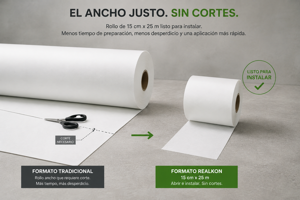Geotextil Reinforcing | Refuerzo para Impermeabilización | 15 CM x 25 M