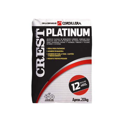 Crest Adhesivo Platinium adhesivo cementicio flexible 20 kg